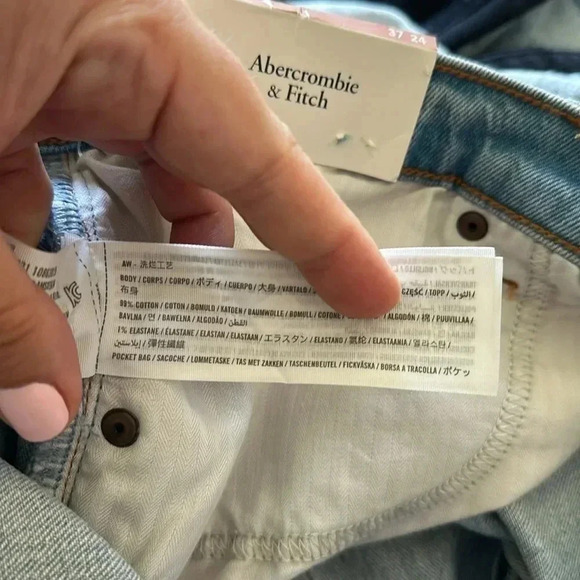 NWT Abercrombie & Fitch The Mom Short High Rise Plus Sz 37/24 - Picture 7 of 7